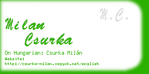 milan csurka business card