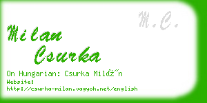 milan csurka business card